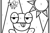 summer color by number coloring pages