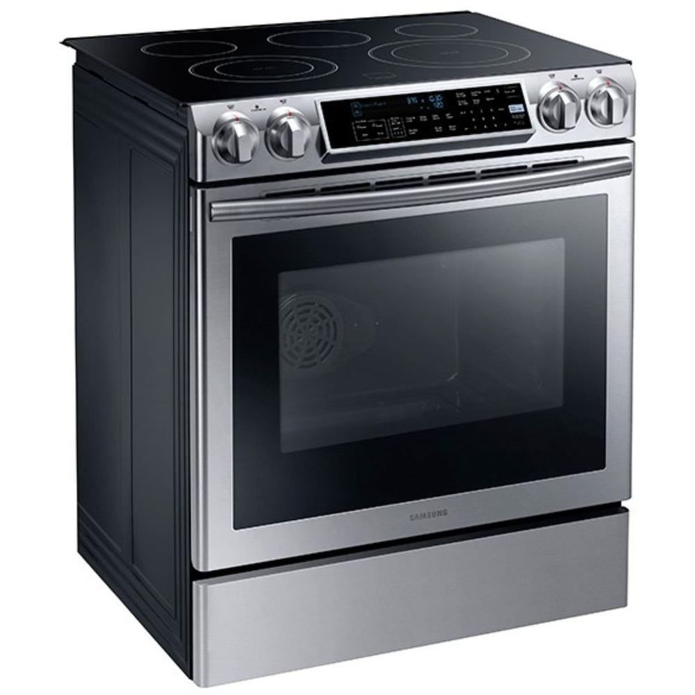 Samsung 5.8 cu. ft. Slide-In Electric Range with Self-Cleaning Dual