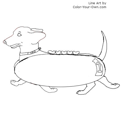 Wiener Dog Coloring Page : A Dachshund Dog Coloring Page Free Printable