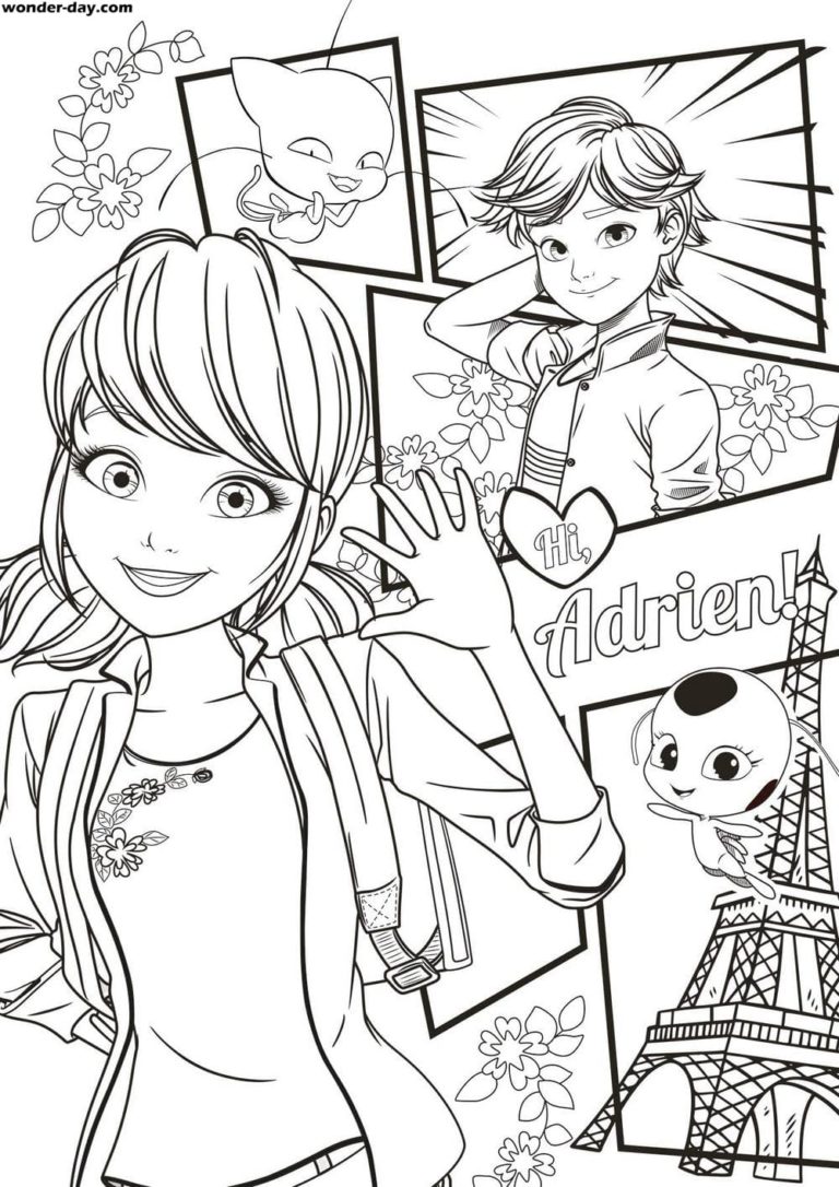 Coloriages Ladybug et Chat Noir. La meilleure collection. Imprimer A4