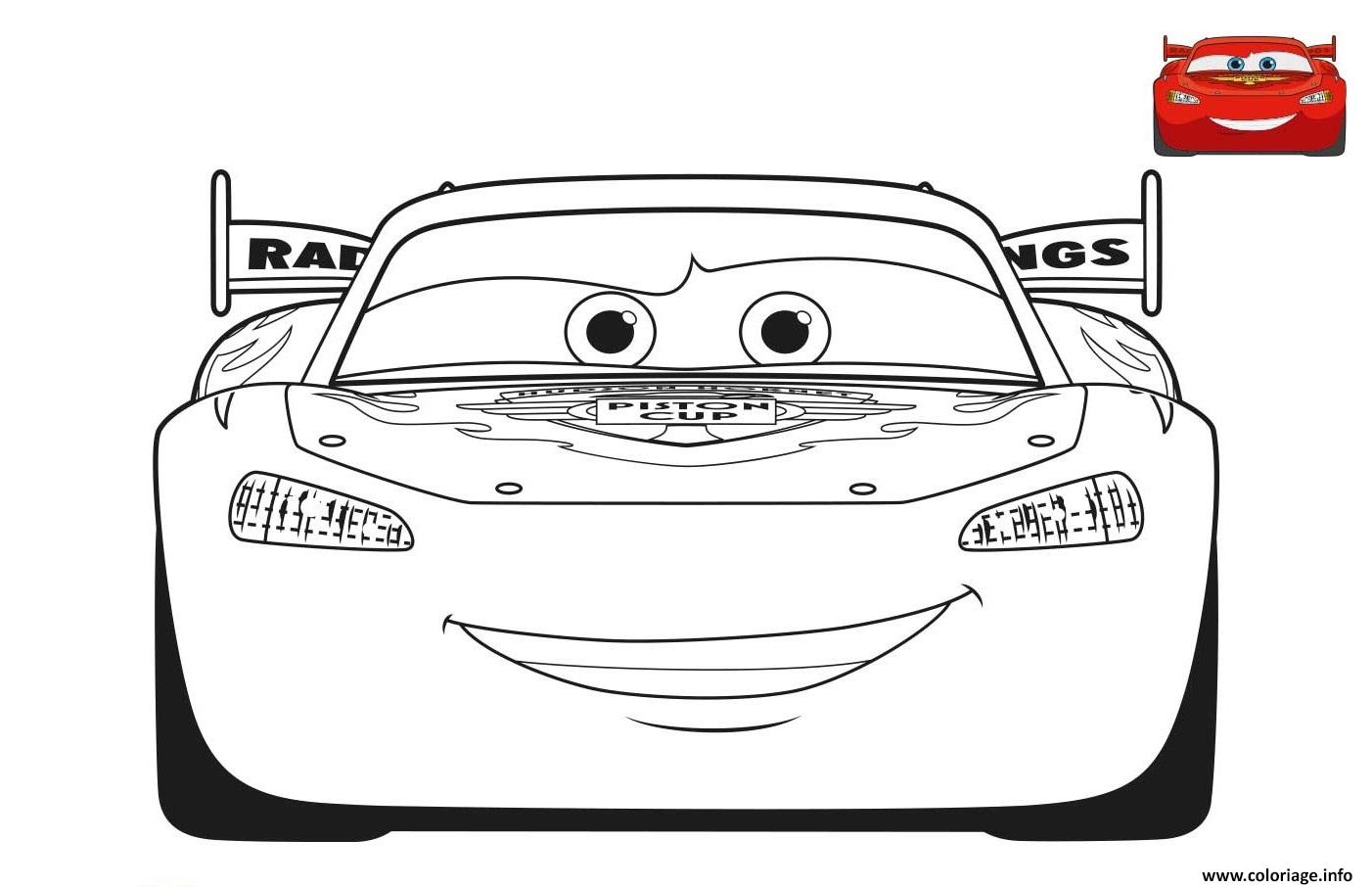 Coloriage cars voiture de course - JeColorie.com