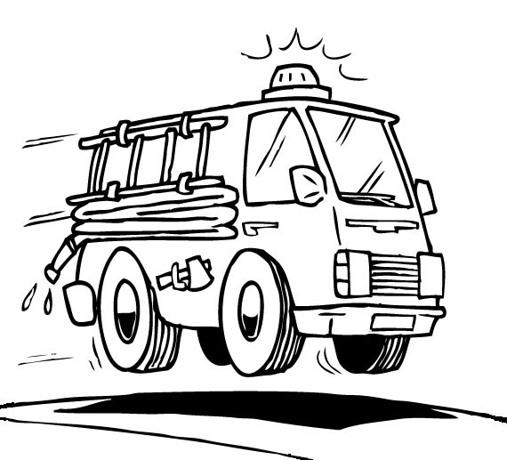 Fireman image to print and color - Fire Department Kids Coloring Pages