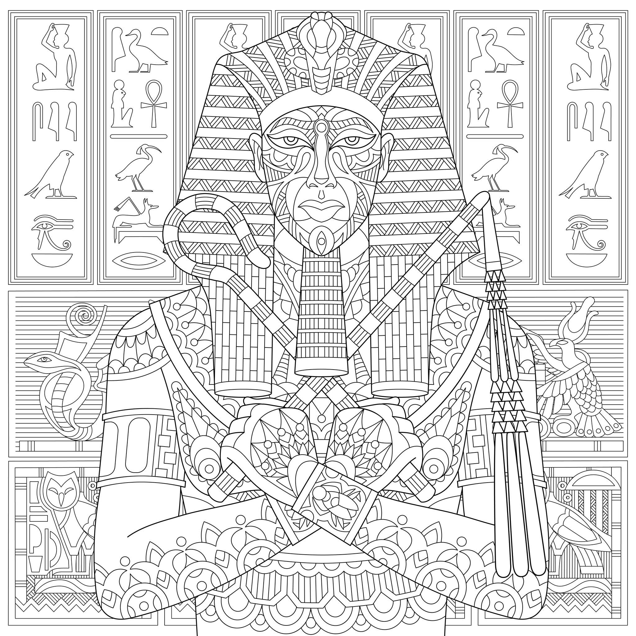 Ancient Egyptian Pharaoh - Egypt Kids Coloring Pages