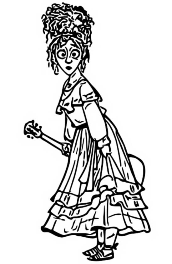 Coloring page Encanto : Dolores Madrigal 10
