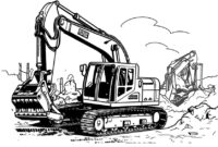 excavator coloring page