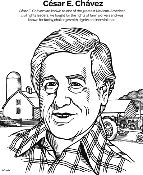 Cesar Chavez Coloring Page | crayola.com