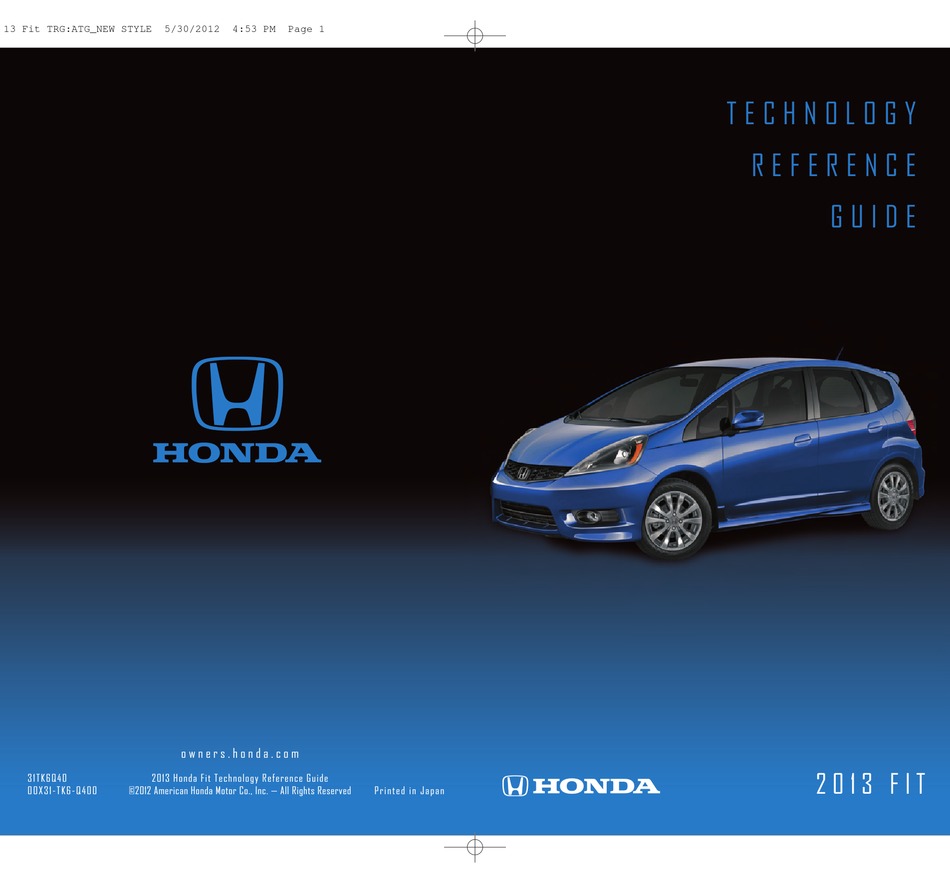 HONDA FIT 2013 REFERENCE MANUAL Pdf Download | ManualsLib