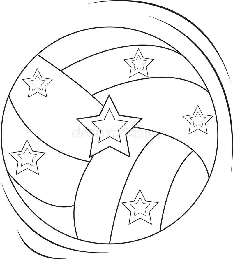 Volleyball coloring page stock illustration. Illustration of child