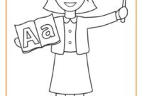 female teacher teacher coloring pages