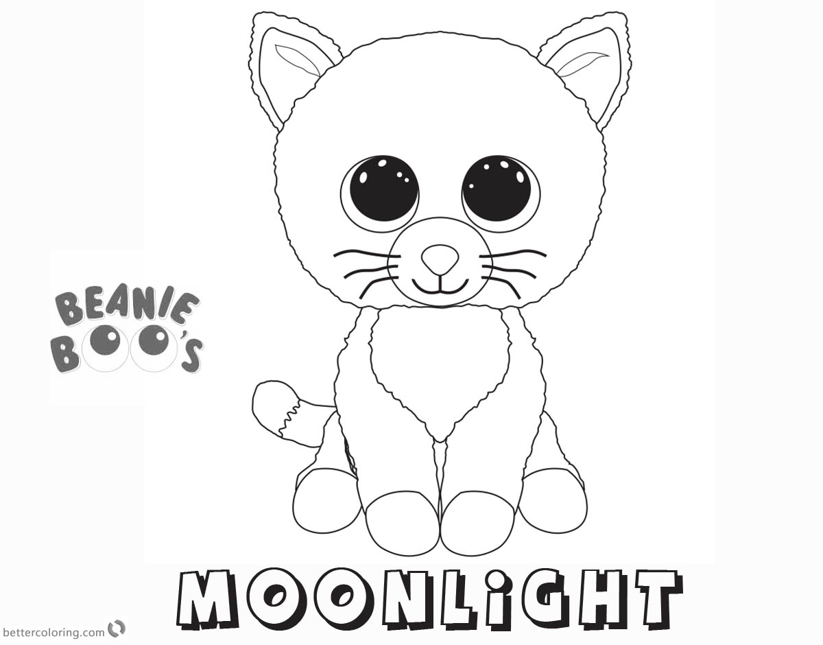 Beanie Boo Coloring pages Cat Moonlight - Free Printable Coloring Pages