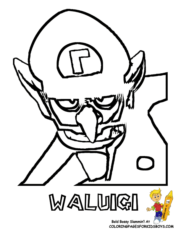 Waluigi Coloring Pages - Coloring Home