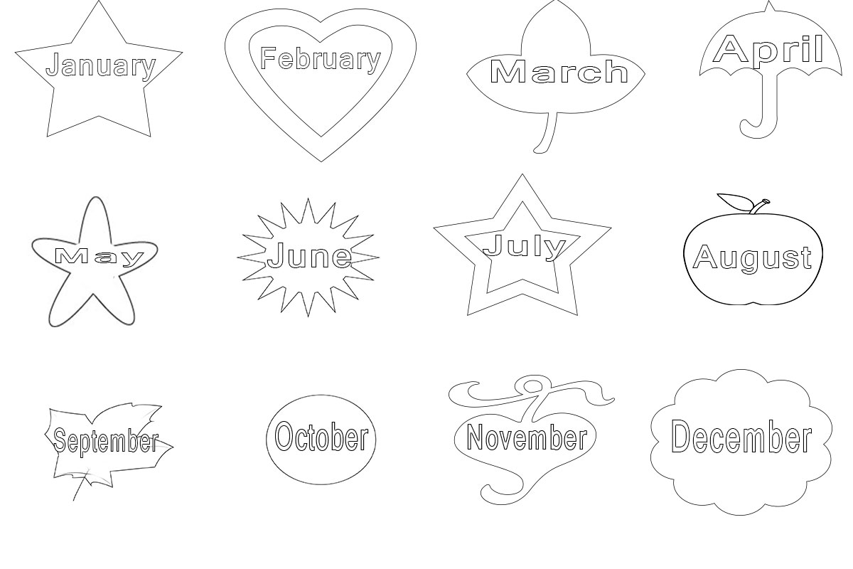 Free Printable 12 Months Of The Year Coloring Pages