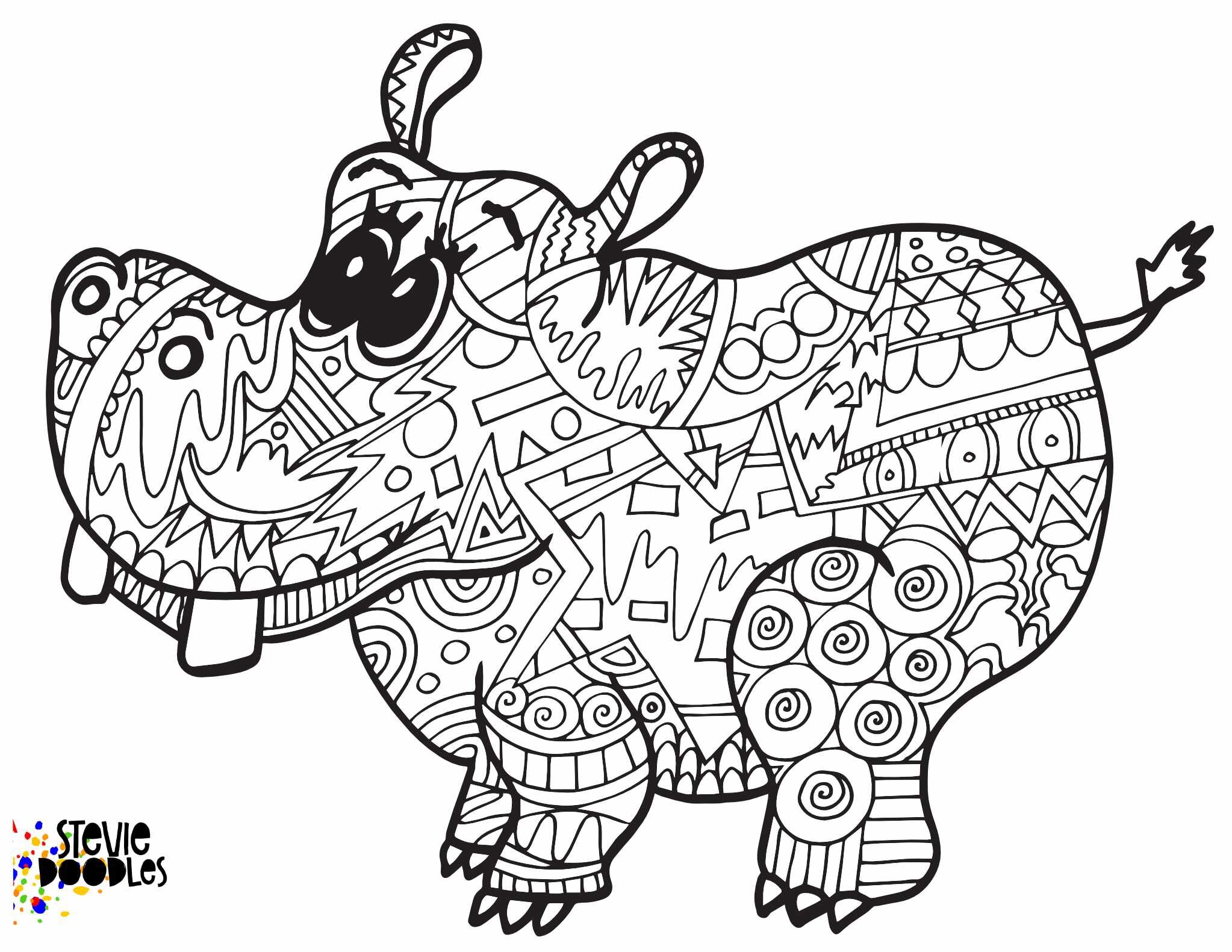 HIPPO Free Coloring Page! — Stevie Doodles Free Printable Coloring Pages