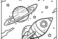 space pictures to colour