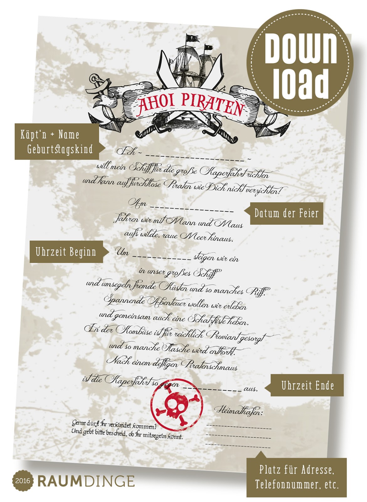 raumdinge: Wir feiern! – Die Piraten-Mottoparty TEIL 1: Die Einladung