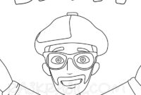 blippi excavator coloring page