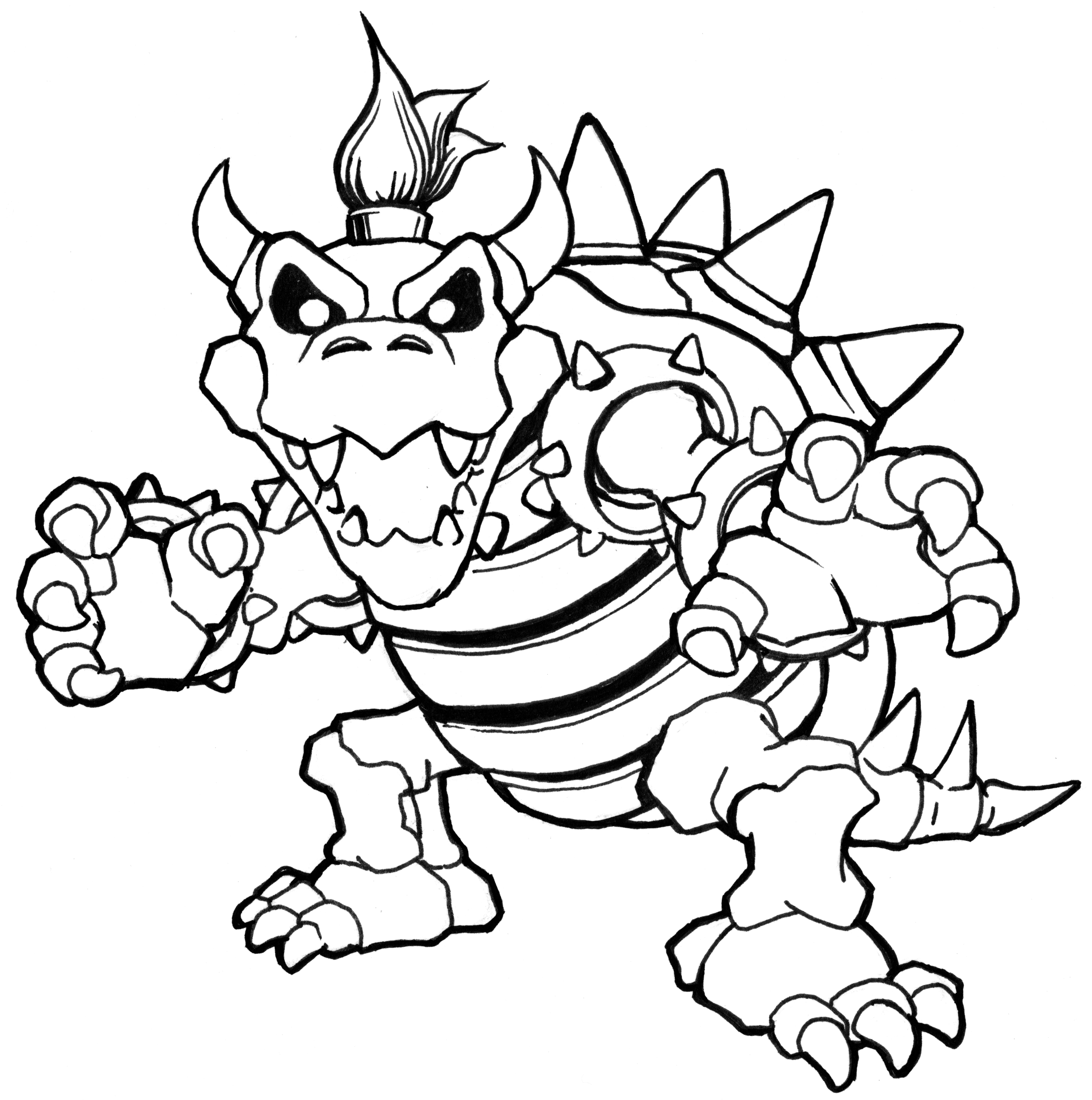 Bowser coloring bowser coloring pages dry bowser mario coloring pages
