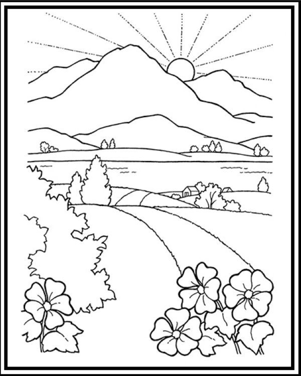 Free Landscapes Coloring Pages - DixieaxWeber