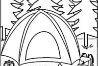 camping tent coloring page