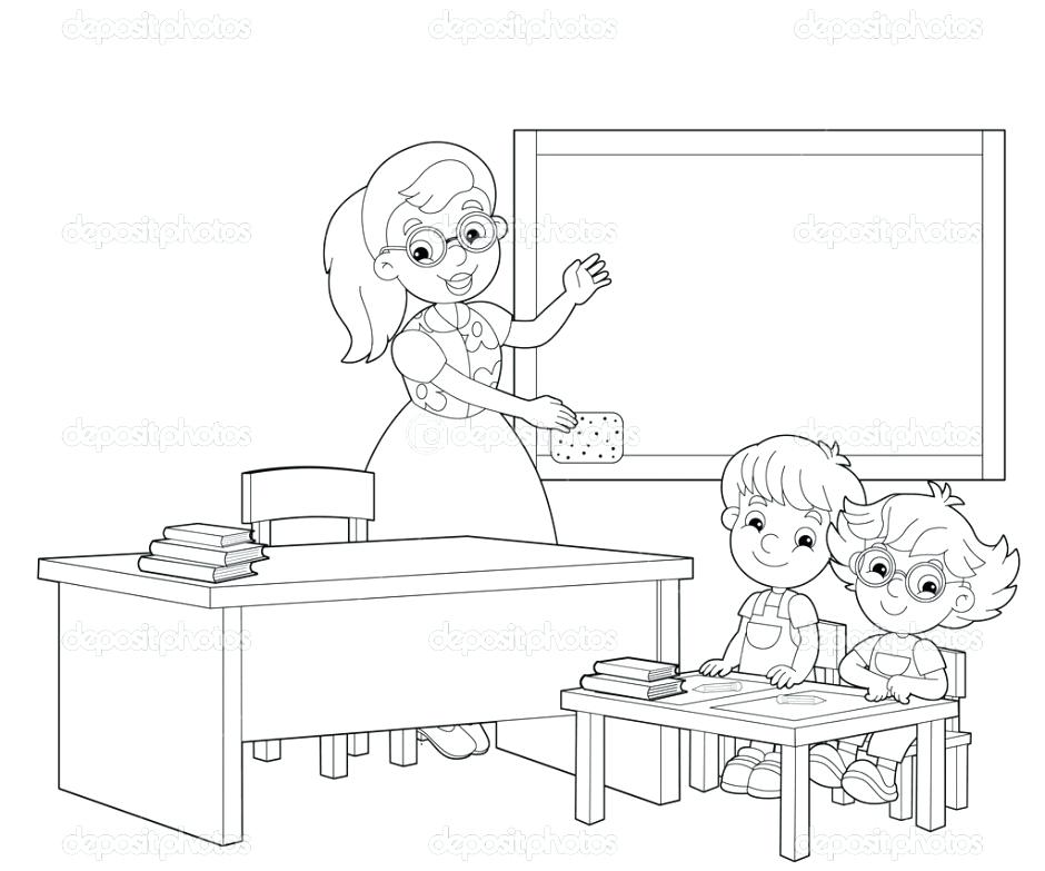 State Classroom Sketch Coloring Page