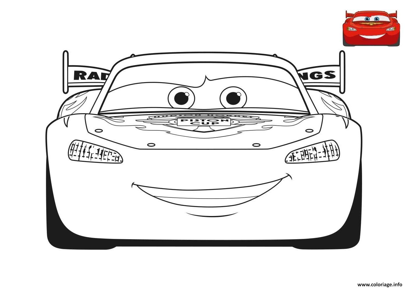 Coloriage Film Cars 3 Flash Mcqueen Voiture Rouge Dessin tout Coloriage