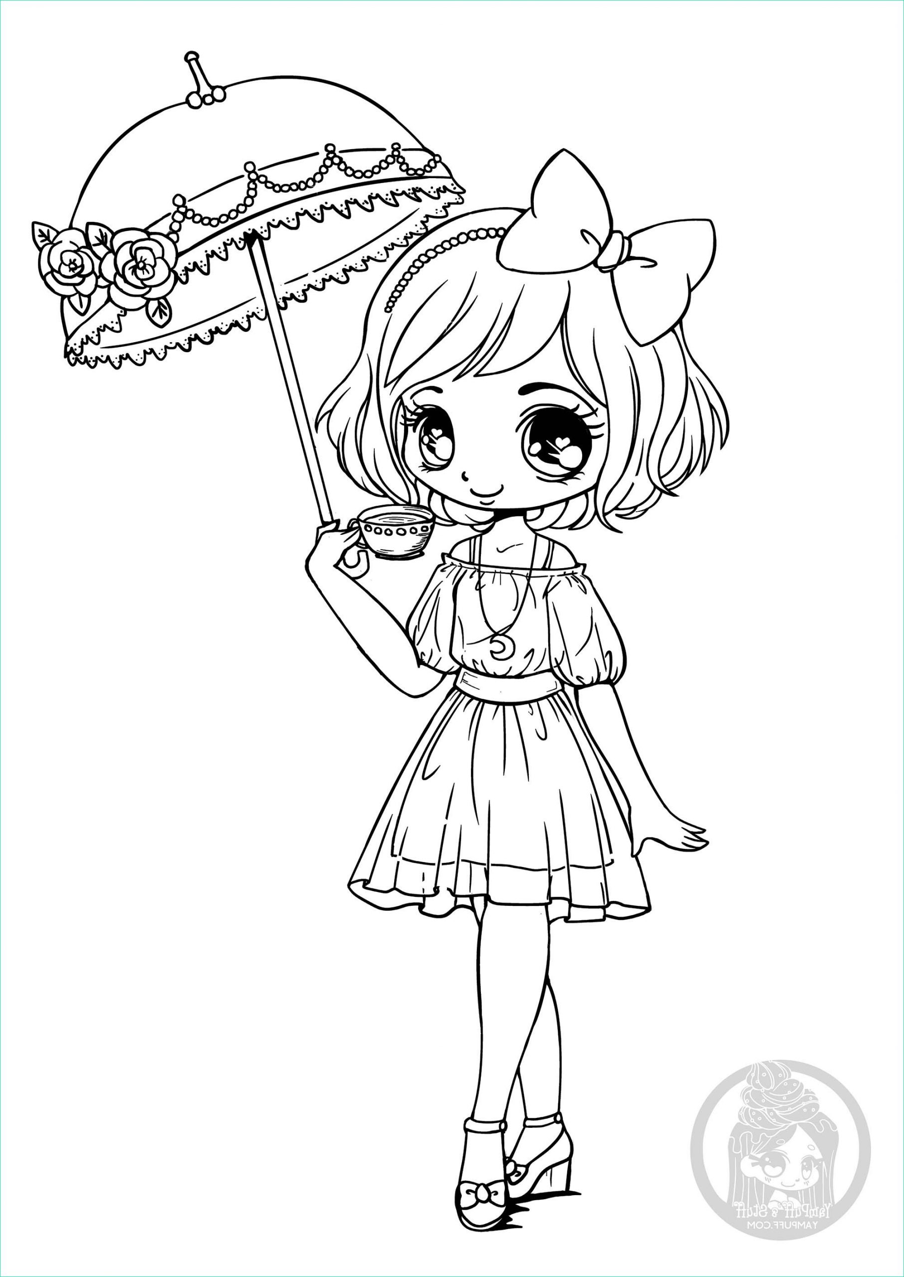 Coloriage Kawaii Manga Élégant Photos La Fille Au Coloriage Kawaii