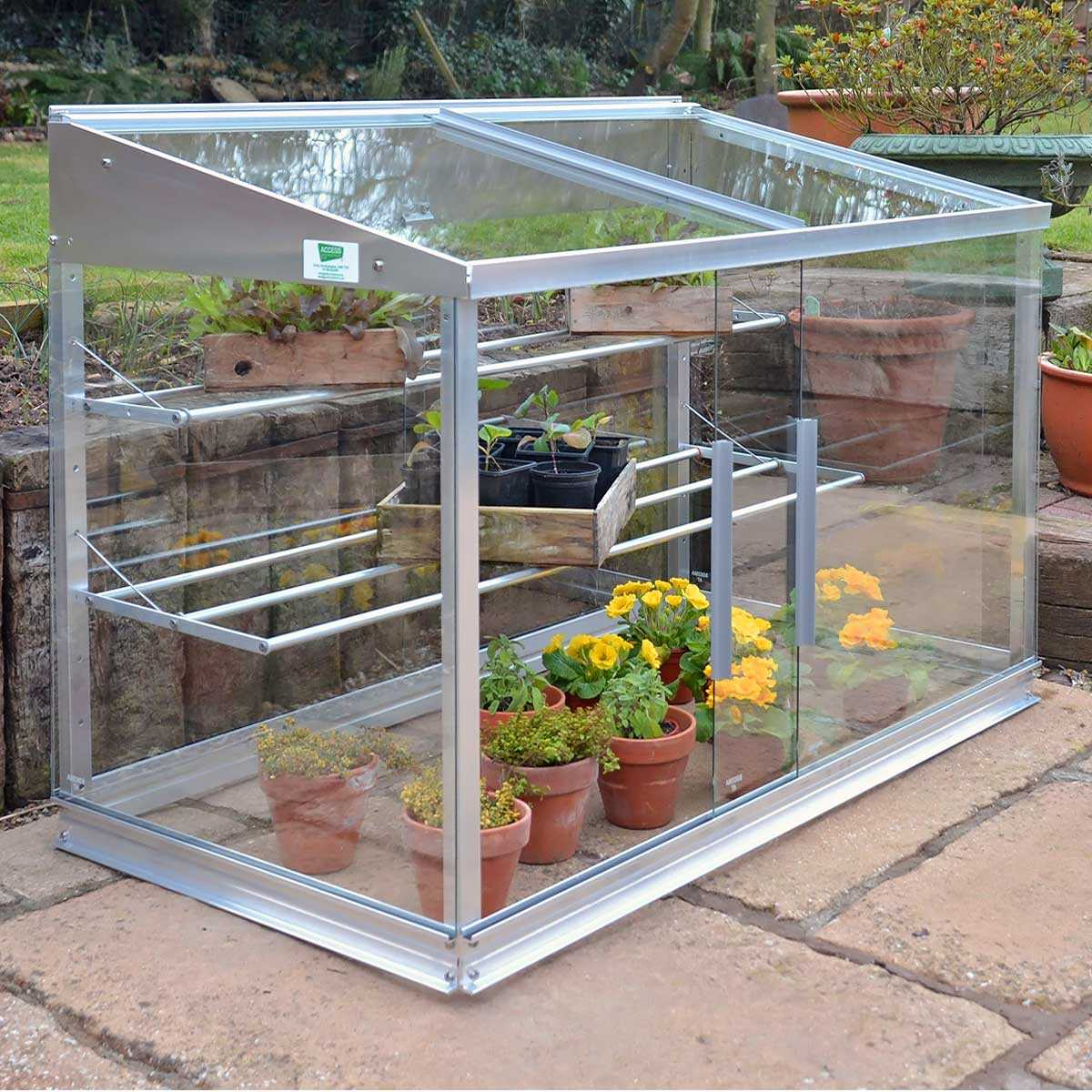 Mini Serre En Verre Et Aluminium 0.80M2 intérieur Mini Serres De Jardin