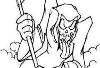scary skeleton coloring pages