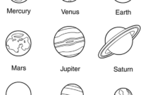 printable solar system black and white