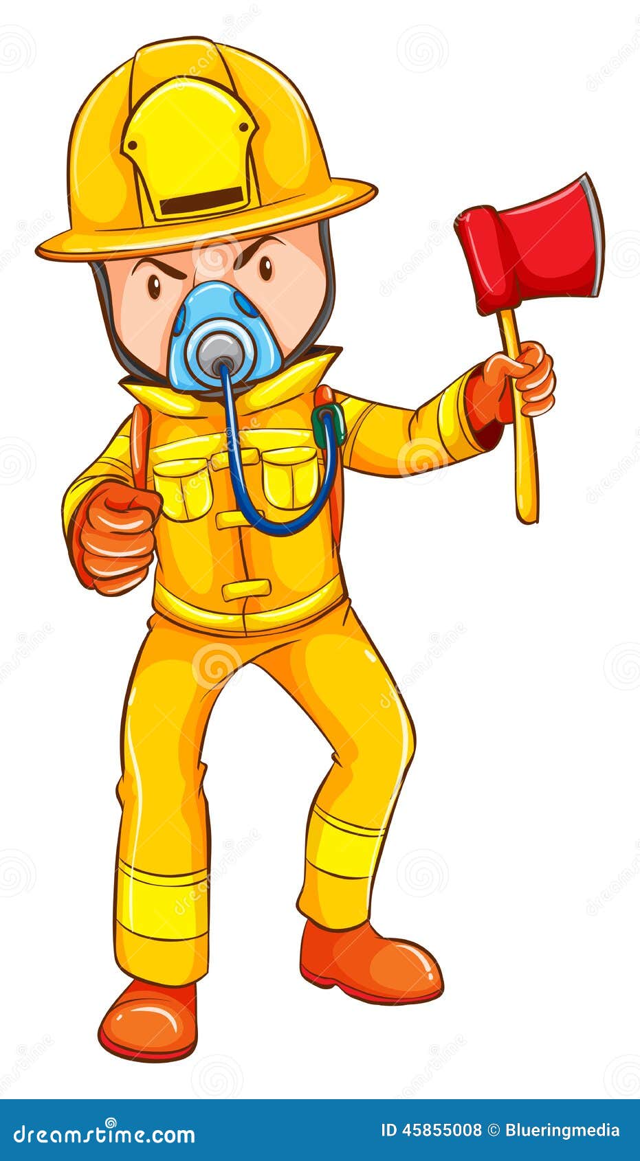 Un Dessin D'un Sapeur-pompier Illustration de Vecteur - Illustration du