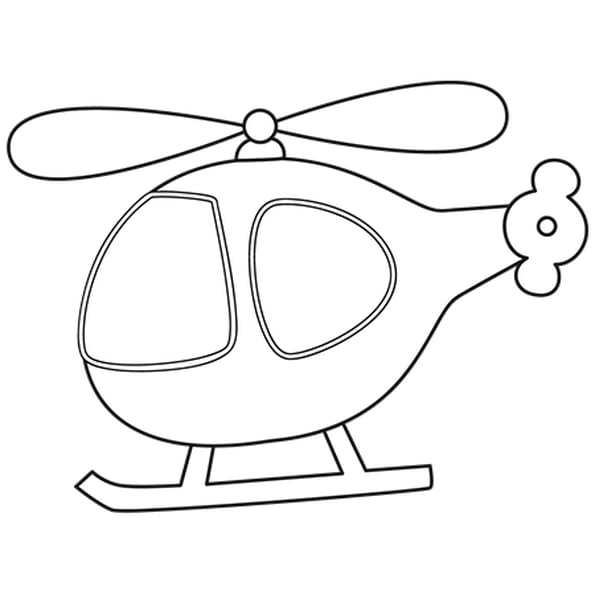 Coloriage Petit Hélicoptère en Ligne Gratuit à imprimer