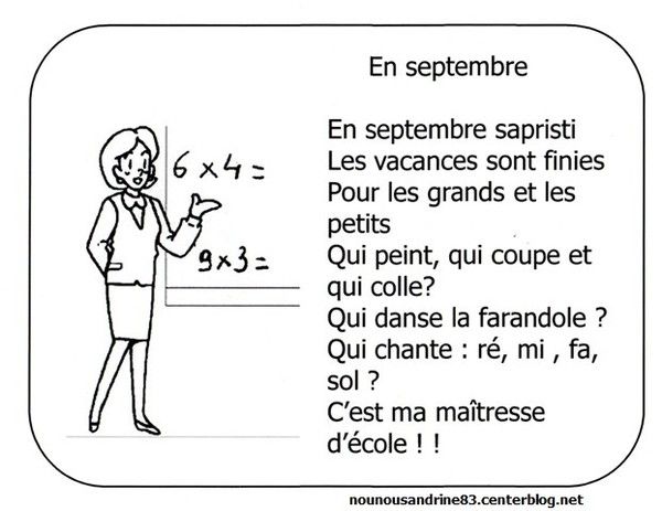 activité manuelle : rentrée scolaire : comptine | Comptines, Rentrée