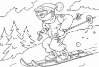 skiing coloring pages