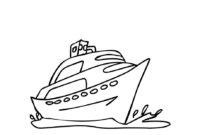 coloring page of a boat