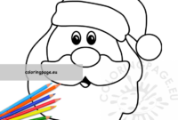 santa head coloring page santa head coloring page