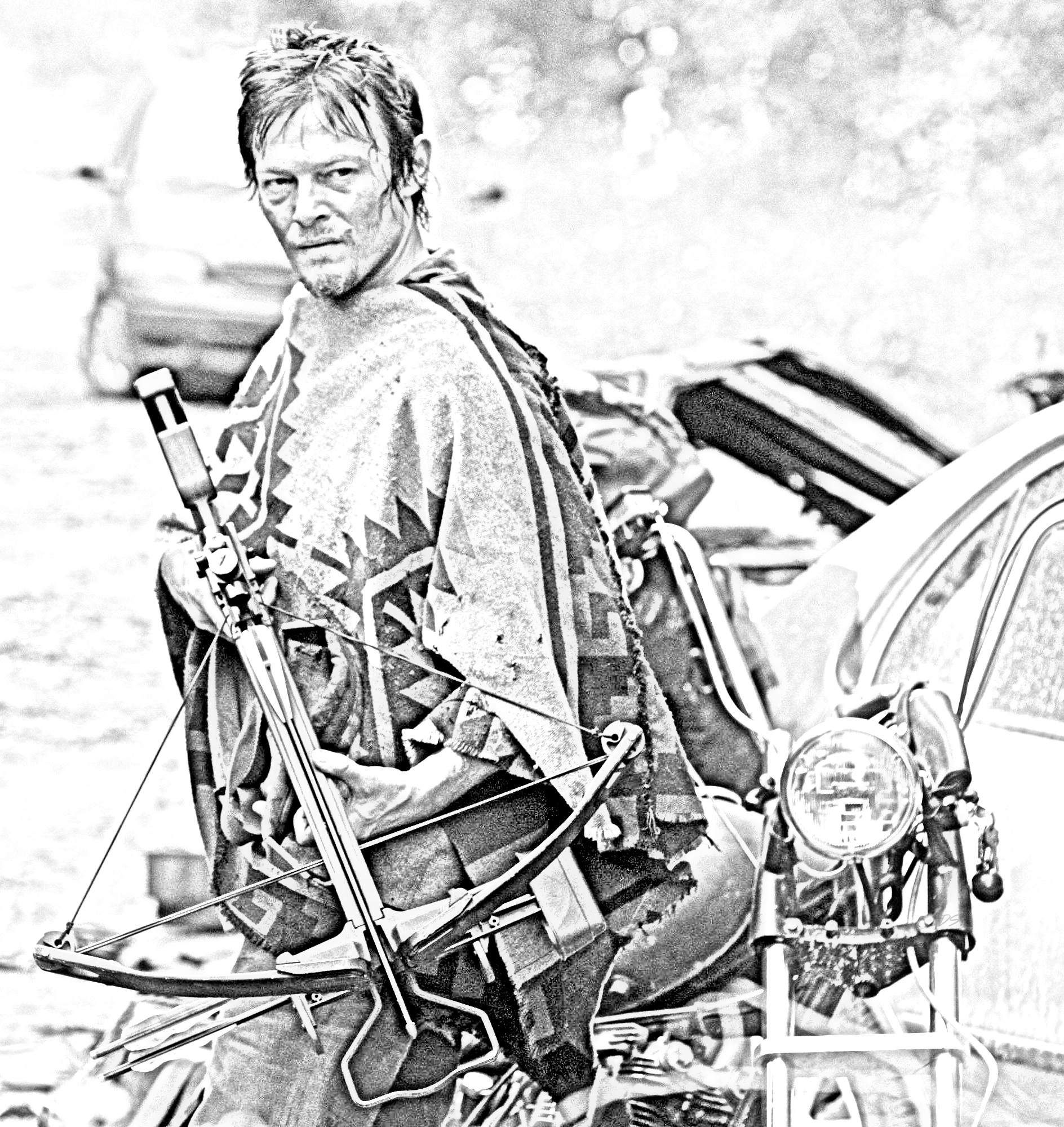 The Walking Dead - Coloring Pages - Daryl - The Walking Dead Fan Art