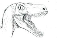 velociraptor blue coloring page