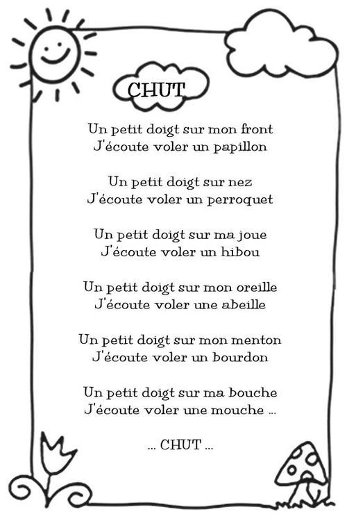 -Chut..ptine Pour Faire Silence - Moieteje | Comptines à 5 Petites