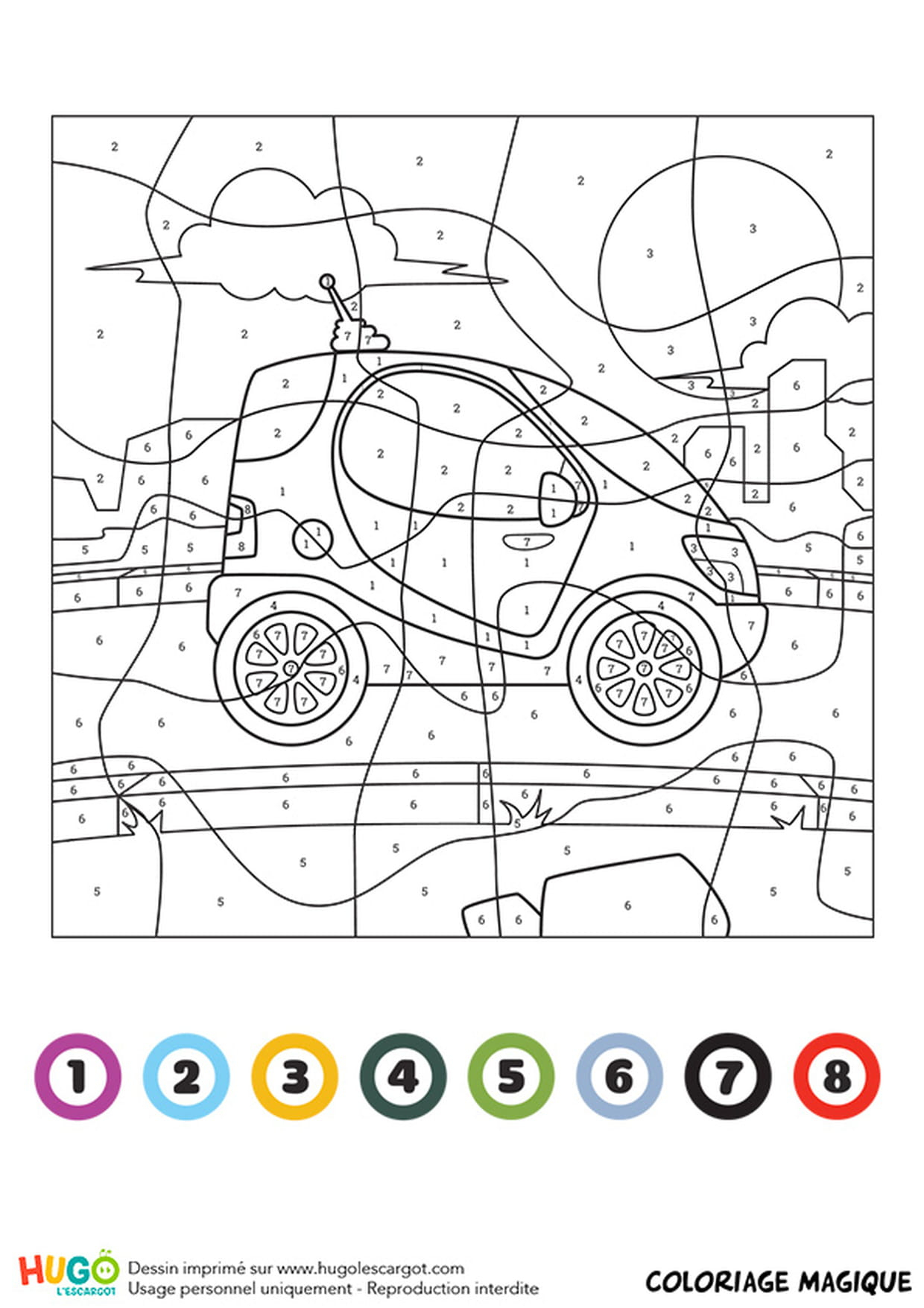 Coloriage Magique Ce1 : Une Mini Voiture Dedans Coloriage destiné