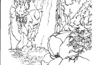 waterfall coloring page