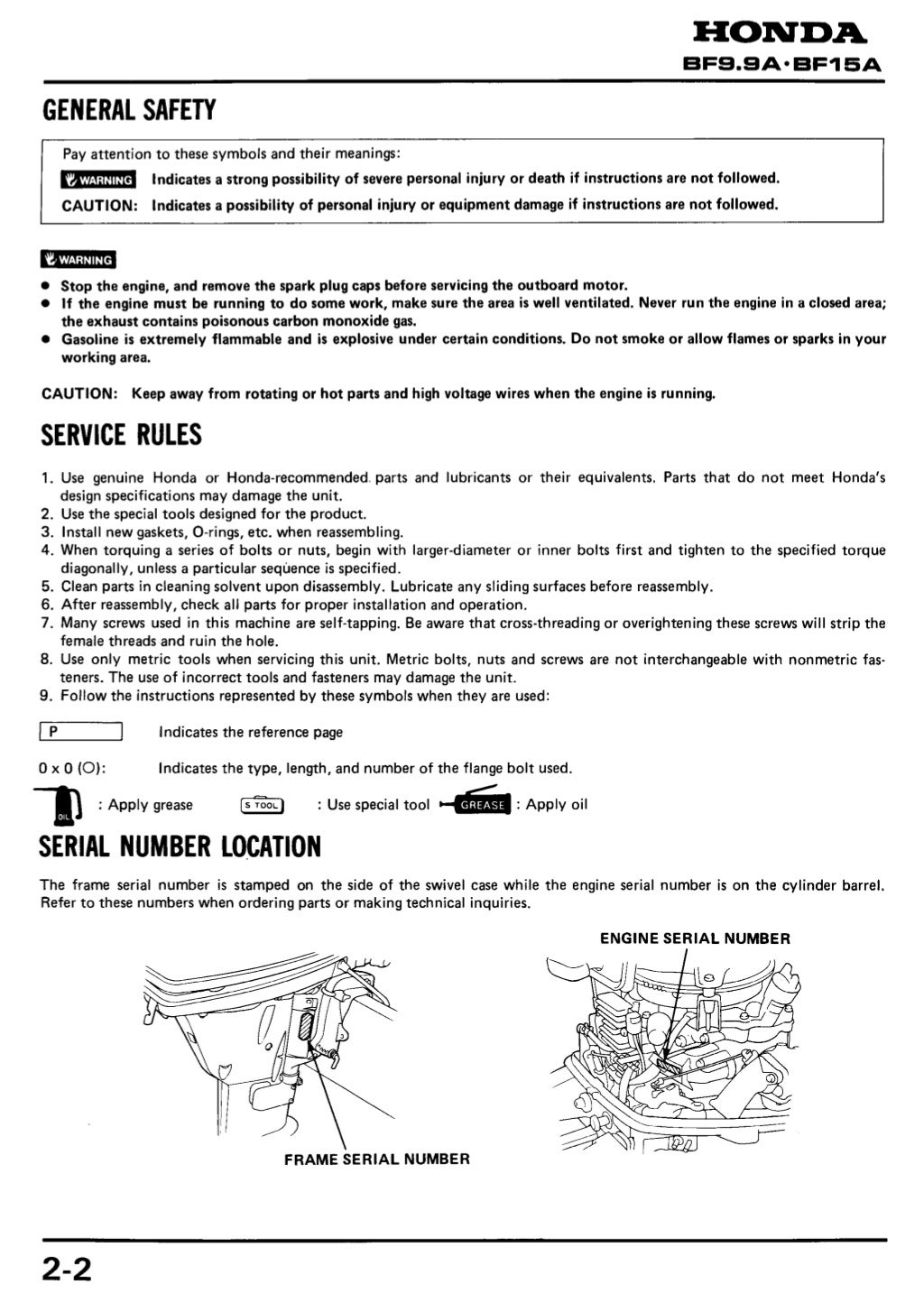 Honda Marine Outboard BF9.9A Service Repair Manual