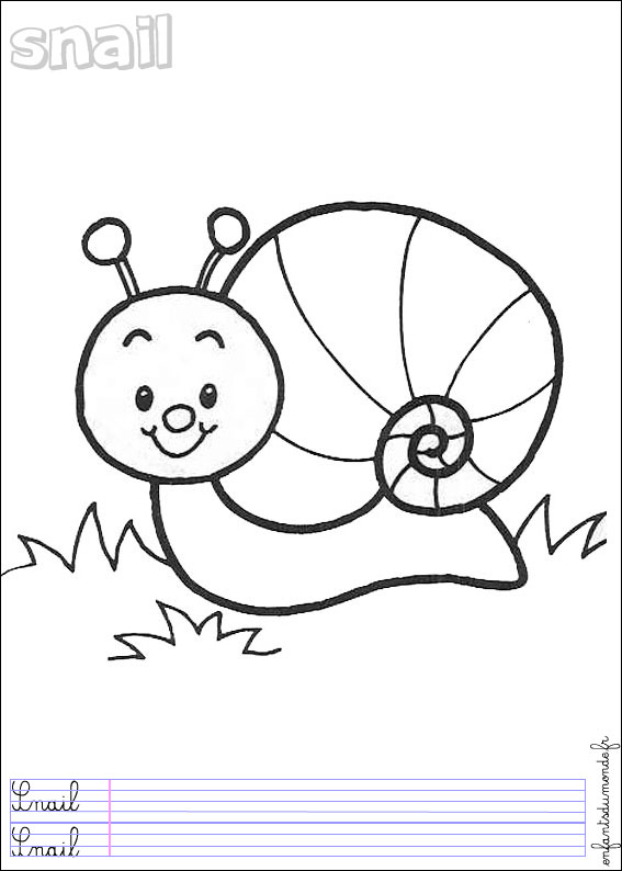 Hugo L'Escargot Dessin Chiffres pour Hugo L'Escargot Coloriage