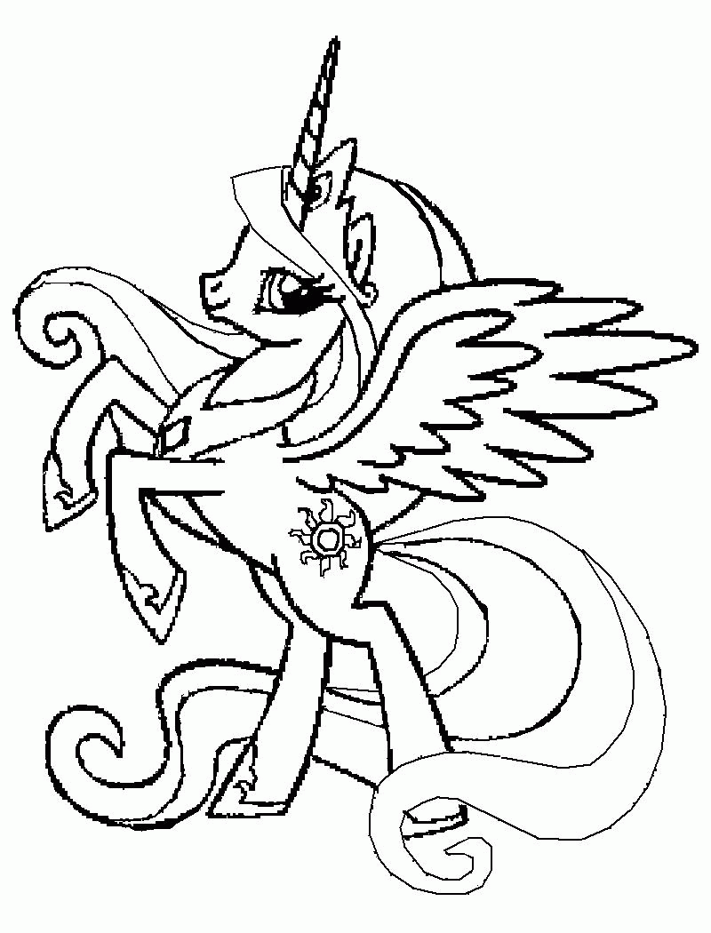 Princess Celestia Coloring Page - Coloring Home