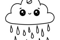 rain cloud coloring page