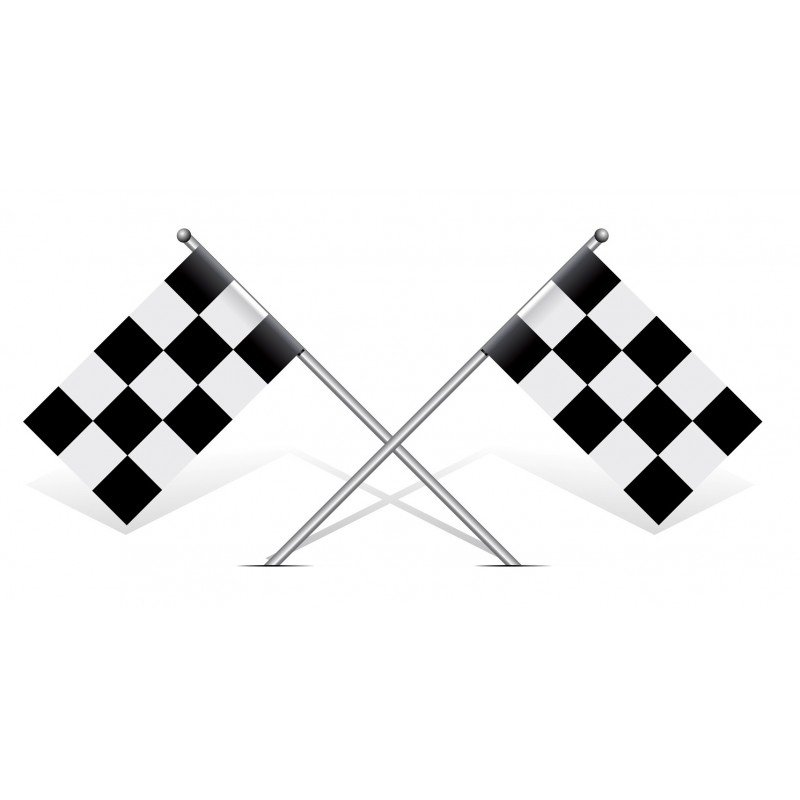 Sticker Drapeau Damier Noir Et Blanc Univers Automobile À