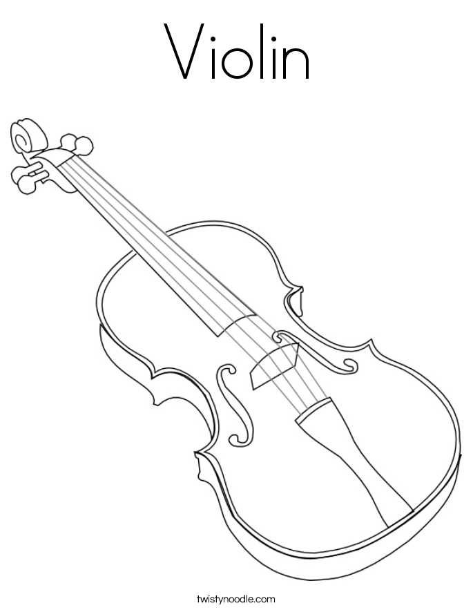 Violin Coloring Page - Twisty Noodle