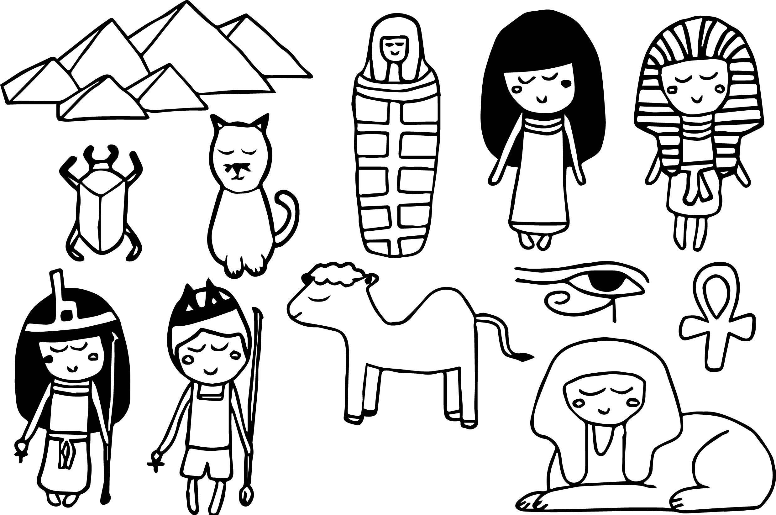 cool Ancient Egypt Kids Set Coloring Page | Coloring pages, Frog