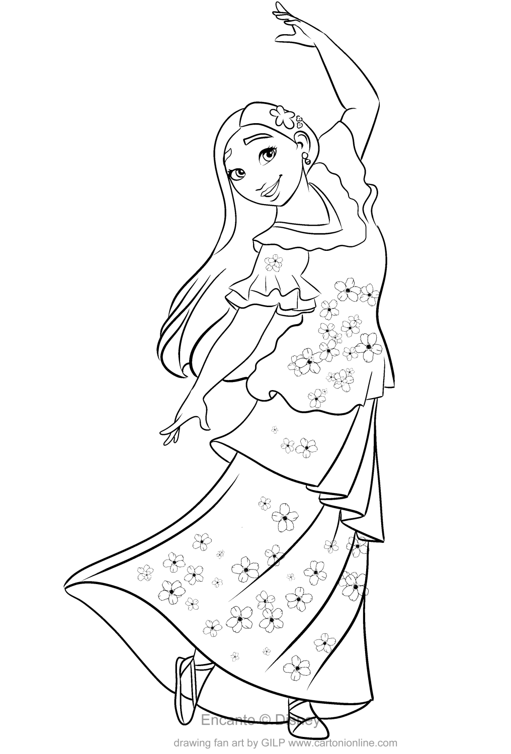 Ausmalbilder Isabela Madrigal von Encanto Cartoon Coloring Pages
