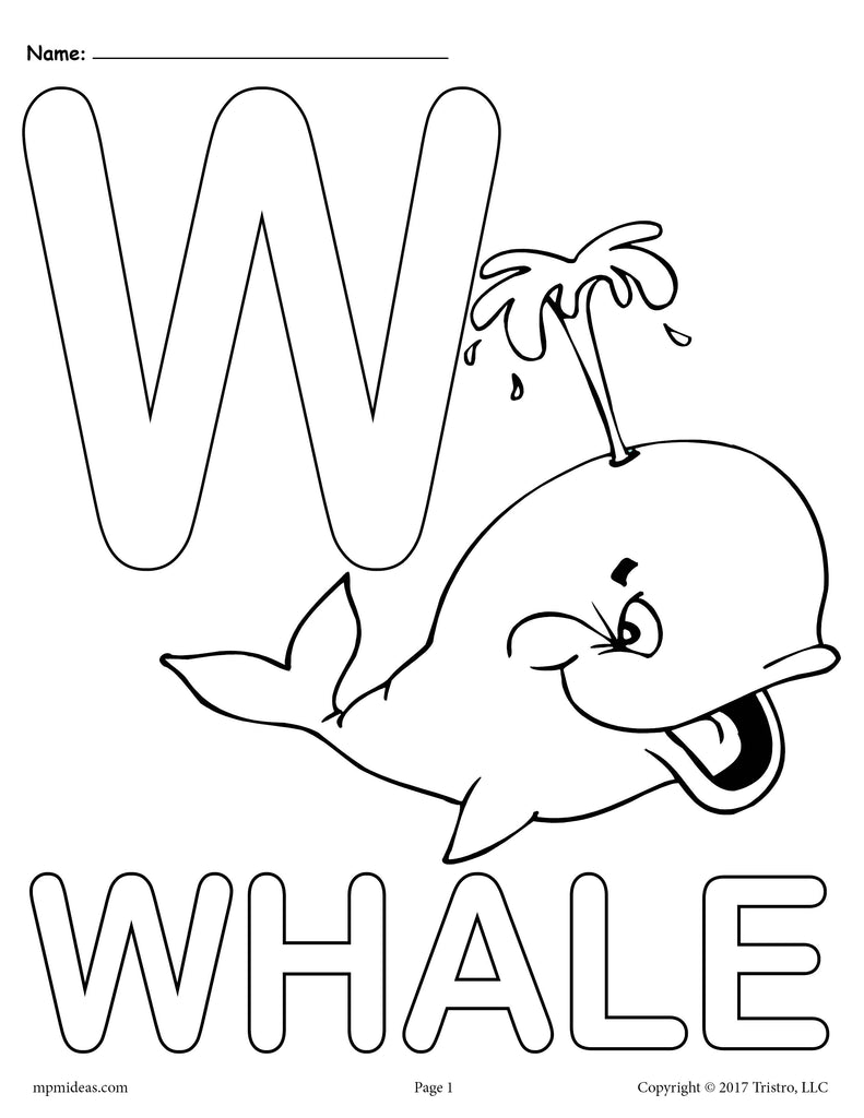 Letter W Alphabet Coloring Pages - 3 FREE Printable Versions! – SupplyMe