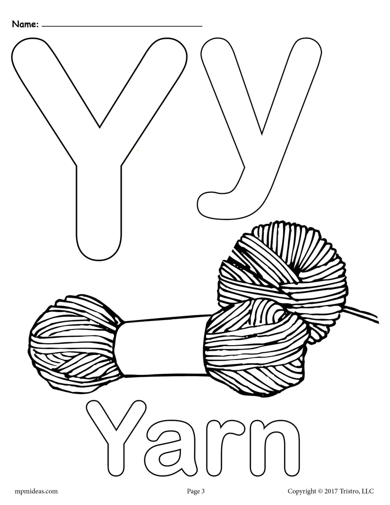 Letter Y Coloring Pages - Uppercase Y & Lowercase y – SupplyMe